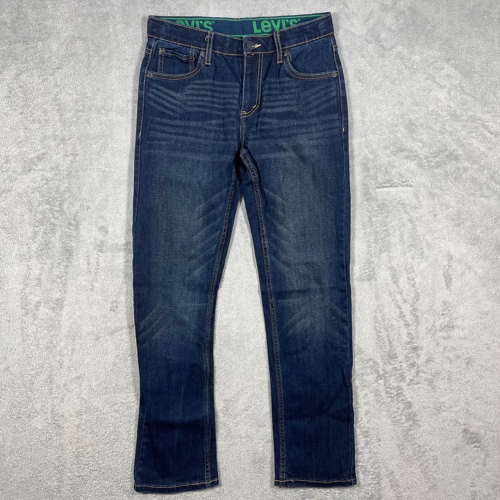 Levi's 511 Slim Fit Jeans‎ Women 14 Reg Dark Wash Indigo Adjustable Waist 26x27